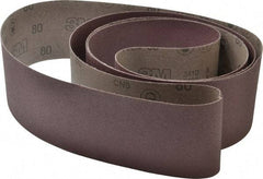 3M - 4" Wide x 132" OAL, 80 Grit, Aluminum Oxide Abrasive Belt - Aluminum Oxide, Medium, Coated, X Weighted Cloth Backing, Series 341D - USA Tool & Supply
