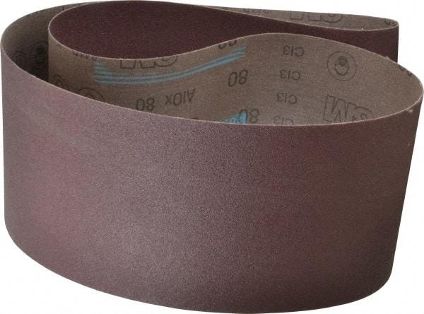3M - 6" Wide x 60" OAL, 80 Grit, Aluminum Oxide Abrasive Belt - Aluminum Oxide, Medium, Coated, X Weighted Cloth Backing, Series 341D - USA Tool & Supply