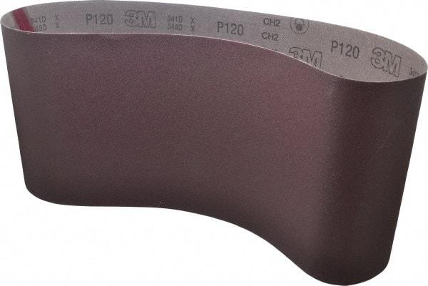 3M - 9" Wide x 48" OAL, 120 Grit, Aluminum Oxide Abrasive Belt - Aluminum Oxide, Fine, Coated, X Weighted Cloth Backing, Series 341D - USA Tool & Supply