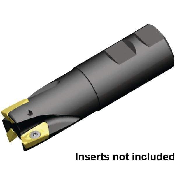 Kennametal - 1-1/4" Cut Diam, 16.51mm Max Depth of Cut, 1-1/4" Shank Diam, 164.29mm OAL, Indexable Square Shoulder End Mill - EC18.., EP18.. Inserts, Weldon Shank, 0° Lead Angle, Through Coolant - USA Tool & Supply