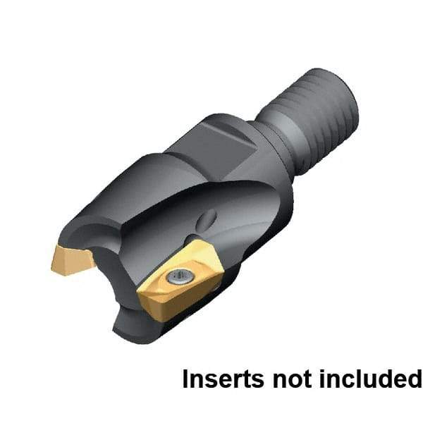 Kennametal - 25mm Cut Diam, 35mm OAL, Indexable Square Shoulder End Mill - M12 Modular Connection, 0° Lead Angle - USA Tool & Supply