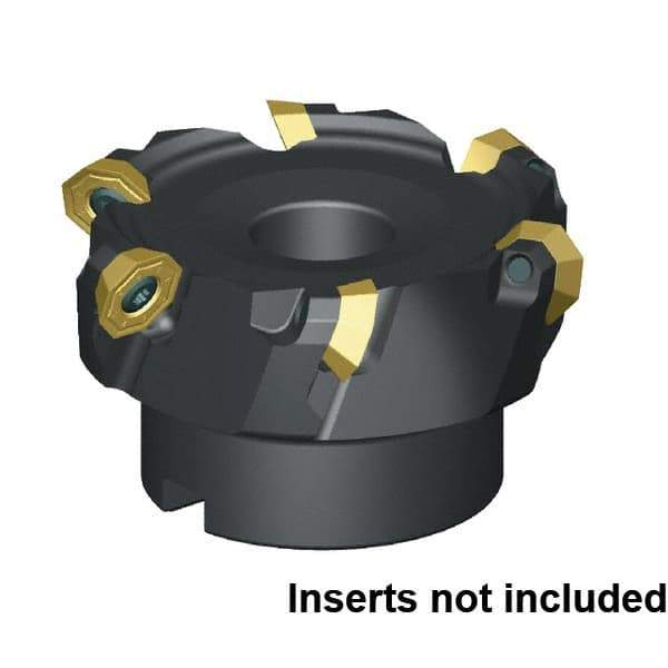 Kennametal - 4 Inserts, 40mm Cut Diam, 16mm Arbor Diam, 3.5mm Max Depth of Cut, Indexable Square-Shoulder Face Mill - 45° Lead Angle, 40mm High, OFPT06L5AFENGB Insert Compatibility, Through Coolant, Series KSOM - USA Tool & Supply