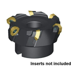 Kennametal - 6 Inserts, 50mm Cut Diam, 22mm Arbor Diam, 3.5mm Max Depth of Cut, Indexable Square-Shoulder Face Mill - 45° Lead Angle, 43mm High, OFPT06L5AFENGB Insert Compatibility, Through Coolant, Series KSOM - USA Tool & Supply