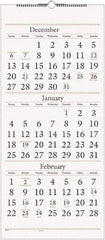 AT-A-GLANCE - 7 Sheet, 12 x 27", Wall Calendar - White - USA Tool & Supply