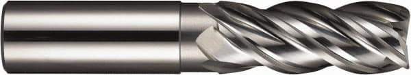 SGS - 1", 4 Flute, Single End, Solid Carbide, 1/8" Corner Radius End Mill - 4" OAL, Right Hand Flute, 1-1/2" LOC, Right Hand Cut - USA Tool & Supply