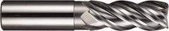 SGS - 1", 4 Flute, Single End, Solid Carbide, 1/8" Corner Radius End Mill - 4" OAL, Right Hand Flute, 1-1/2" LOC, Right Hand Cut - USA Tool & Supply