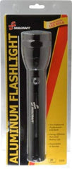 Ability One - Xenon Bulb, Industrial/Tactical Flashlight - Black Aluminum Body, 2 D Batteries Not Included - USA Tool & Supply