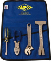 Ampco - 4 Piece Nonsparking Tool Set - Comes in Roll Up Pouch - USA Tool & Supply