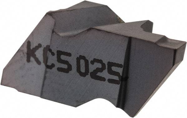Kennametal - 2M150NG K Grade KC5025, 1.5mm Cutting Width Carbide Grooving Insert - 2.79mm Max Depth of Cut, Left Hand, 0.19mm Corner Radius, TiAlN Finish - USA Tool & Supply