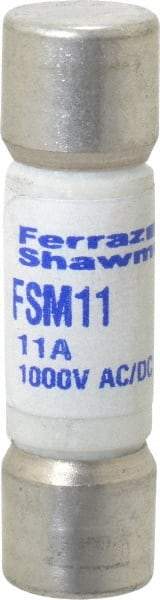 Ferraz Shawmut - 1,000 VAC/VDC, 11 Amp, Fast-Acting Multimeter Fuse - 38mm OAL, 20 at AC/DC kA Rating, 10.3mm Diam - USA Tool & Supply