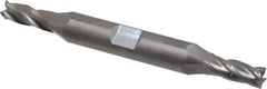 OSG - 1/4", 5/8" LOC, 3/8" Shank Diam, 3-3/8" OAL, 4 Flute, Solid Carbide Square End Mill - Double End, Uncoated, Spiral Flute, 30° Helix, Centercutting, Right Hand Cut, Right Hand Flute, Series 444 - USA Tool & Supply