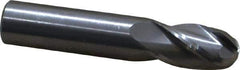 OSG - 3/8" Diam, 5/8" LOC, 4 Flute Solid Carbide Ball End Mill - Uncoated, Single End, 2" OAL, 3/8" Shank Diam, Spiral Flute - USA Tool & Supply