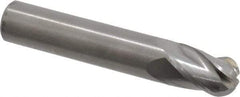 OSG - 7/16" Diam, 5/8" LOC, 4 Flute Solid Carbide Ball End Mill - Uncoated, Single End, 2-1/2" OAL, 7/16" Shank Diam, Spiral Flute - USA Tool & Supply