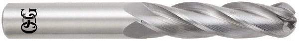 OSG - 3/4" Diam, 2-1/4" LOC, 4 Flute Solid Carbide Ball End Mill - Uncoated, Single End, 5" OAL, 3/4" Shank Diam, Spiral Flute - USA Tool & Supply