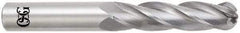OSG - 1" Diam, 2-1/4" LOC, 4 Flute Solid Carbide Ball End Mill - TiAlN Finish, Single End, 5" OAL, 1" Shank Diam, Spiral Flute - USA Tool & Supply