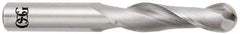 OSG - 7/16" Diam, 2" LOC, 2 Flute Solid Carbide Ball End Mill - Uncoated, Single End, 4" OAL, 7/16" Shank Diam, Spiral Flute - USA Tool & Supply