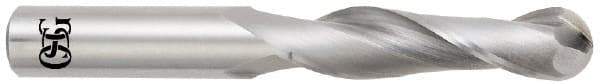 OSG - 3/4" Diam, 2-1/4" LOC, 2 Flute Solid Carbide Ball End Mill - Uncoated, Single End, 5" OAL, 3/4" Shank Diam, Spiral Flute - USA Tool & Supply