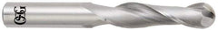 OSG - 3/4" Diam, 2-1/4" LOC, 2 Flute Solid Carbide Ball End Mill - Uncoated, Single End, 5" OAL, 3/4" Shank Diam, Spiral Flute - USA Tool & Supply