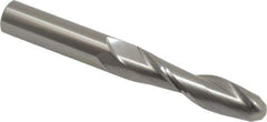 OSG - 1/2" Diam, 2" LOC, 2 Flute Solid Carbide Ball End Mill - Uncoated, Single End, 4" OAL, 1/2" Shank Diam, Spiral Flute - USA Tool & Supply