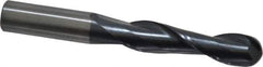 OSG - 1/2" Diam, 2" LOC, 2 Flute Solid Carbide Ball End Mill - TiAlN Finish, Single End, 4" OAL, 1/2" Shank Diam, Spiral Flute - USA Tool & Supply
