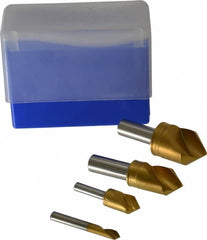 M.A. Ford - 4 Piece, 1/4 to 1" Head Diam, 82° Included Angle, Single End Countersink Set - USA Tool & Supply