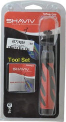 Shaviv - 4 Piece, High Speed Steel Blade, Hand Deburring Tool Set - G Blade Holder, For Slot/Keyway - USA Tool & Supply