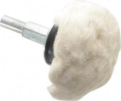 Dico - 2" Diam, 1/4" Shank Diam, Mushroom Shaped Mounted Bob - Hard Density, 2-1/2" Head Length, Wool Felt - USA Tool & Supply