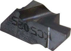 Kennametal - 2062NG Grade KC5025, 1.58mm Cutting Width Carbide Grooving Insert - 2.79mm Max Depth of Cut, Left Hand, 0.19mm Corner Radius, TiAlN Finish - USA Tool & Supply