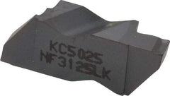 Kennametal - 3125NF K Grade KC5025, 3.18mm Cutting Width Carbide Grooving Insert - 3.81mm Max Depth of Cut, Left Hand, 0.19mm Corner Radius, TiAlN Finish - USA Tool & Supply