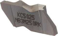 Kennametal - 3M250NG K Grade KC5025, 2.5mm Cutting Width Carbide Grooving Insert - 3.81mm Max Depth of Cut, Right Hand, 0.19mm Corner Radius, TiAlN Finish - USA Tool & Supply