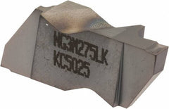 Kennametal - 3M275NG K Grade KC5025, 2.75mm Cutting Width Carbide Grooving Insert - 3.81mm Max Depth of Cut, Left Hand, 0.19mm Corner Radius, TiAlN Finish - USA Tool & Supply