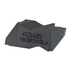 Kennametal - 3M300NG K Grade KC5025, 3mm Cutting Width Carbide Grooving Insert - 3.81mm Max Depth of Cut, Left Hand, 0.19mm Corner Radius, TiAlN Finish - USA Tool & Supply