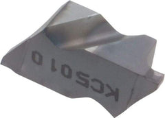 Kennametal - 2047NG K Grade KC5010, 1.19mm Cutting Width Carbide Grooving Insert - 1.27mm Max Depth of Cut, Left Hand, 0.09mm Corner Radius, TiAlN Finish - USA Tool & Supply