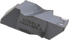 Kennametal - 4189NG K Grade KC5010, 4.8mm Cutting Width Carbide Grooving Insert - 6.35mm Max Depth of Cut, Left Hand, 0.57mm Corner Radius, TiAlN Finish - USA Tool & Supply