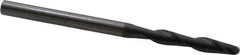OSG - 1/4" Diam, 1-1/2" LOC, 2 Flute Solid Carbide Ball End Mill - TiAlN Finish, Single End, 4" OAL, 1/4" Shank Diam, Spiral Flute - USA Tool & Supply