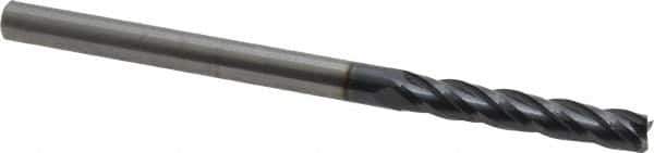 OSG - 3/16", 1-1/8" LOC, 3/16" Shank Diam, 3" OAL, 4 Flute, Solid Carbide Square End Mill - Single End, TiAlN Finish, Spiral Flute, 30° Helix, Centercutting, Right Hand Cut, Right Hand Flute, Series 484 - USA Tool & Supply