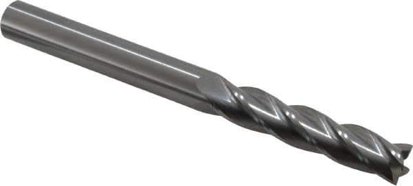 OSG - 3/8", 1-3/4" LOC, 3/8" Shank Diam, 4" OAL, 4 Flute, Solid Carbide Square End Mill - Single End, Uncoated, Spiral Flute, 30° Helix, Centercutting, Right Hand Cut, Right Hand Flute, Series 484 - USA Tool & Supply