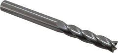 OSG - 3/8", 1-3/4" LOC, 3/8" Shank Diam, 4" OAL, 4 Flute, Solid Carbide Square End Mill - Single End, Uncoated, Spiral Flute, 30° Helix, Centercutting, Right Hand Cut, Right Hand Flute, Series 484 - USA Tool & Supply