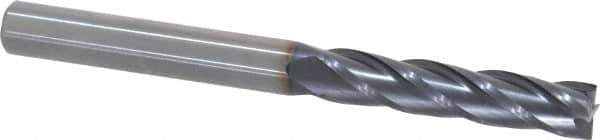 OSG - 3/8", 1-3/4" LOC, 3/8" Shank Diam, 4" OAL, 4 Flute, Solid Carbide Square End Mill - Single End, TiAlN Finish, Spiral Flute, 30° Helix, Centercutting, Right Hand Cut, Right Hand Flute, Series 484 - USA Tool & Supply