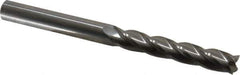 OSG - 1/2", 3" LOC, 1/2" Shank Diam, 6" OAL, 4 Flute, Solid Carbide Square End Mill - Single End, Uncoated, Spiral Flute, 30° Helix, Centercutting, Right Hand Cut, Right Hand Flute, Series 484 - USA Tool & Supply