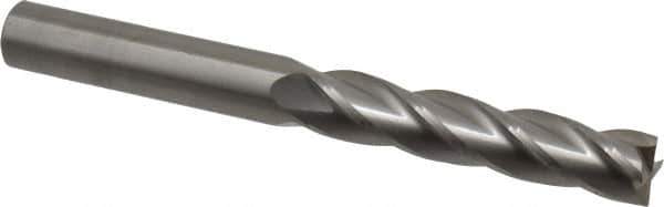 OSG - 5/8", 3" LOC, 5/8" Shank Diam, 6" OAL, 4 Flute, Solid Carbide Square End Mill - Single End, Uncoated, Spiral Flute, 30° Helix, Centercutting, Right Hand Cut, Right Hand Flute, Series 484 - USA Tool & Supply