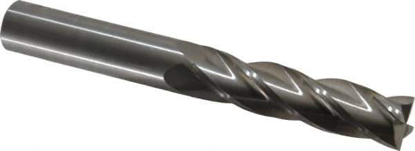 OSG - 3/4", 3" LOC, 3/4" Shank Diam, 6" OAL, 4 Flute, Solid Carbide Square End Mill - Single End, Uncoated, Spiral Flute, 30° Helix, Centercutting, Right Hand Cut, Right Hand Flute, Series 484 - USA Tool & Supply