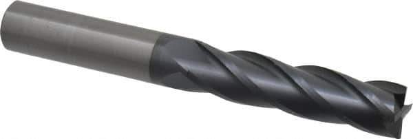 OSG - 3/4", 3" LOC, 3/4" Shank Diam, 6" OAL, 4 Flute, Solid Carbide Square End Mill - Single End, TiAlN Finish, Spiral Flute, 30° Helix, Centercutting, Right Hand Cut, Right Hand Flute, Series 484 - USA Tool & Supply