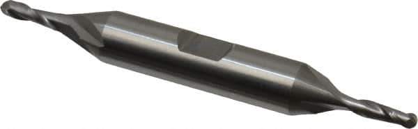 OSG - 1/8" Diam, 3/8" LOC, 2 Flute Solid Carbide Ball End Mill - Uncoated, Double End, 3-1/16" OAL, 3/8" Shank Diam, Spiral Flute - USA Tool & Supply
