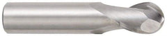 OSG - 7/16" Diam, 5/8" LOC, 2 Flute Solid Carbide Ball End Mill - Uncoated, Single End, 2-1/2" OAL, 7/16" Shank Diam, Spiral Flute - USA Tool & Supply