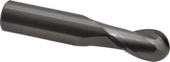 OSG - 3/8" Diam, 5/8" LOC, 2 Flute Solid Carbide Ball End Mill - Uncoated, Single End, 2" OAL, 3/8" Shank Diam, Spiral Flute - USA Tool & Supply