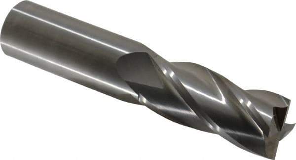 OSG - 1", 2-1/4" LOC, 1" Shank Diam, 5" OAL, 4 Flute, Solid Carbide Square End Mill - Single End, Uncoated, Spiral Flute, 30° Helix, Centercutting, Right Hand Cut, Right Hand Flute, Series 464 - USA Tool & Supply