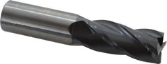 OSG - 1", 2-1/4" LOC, 1" Shank Diam, 5" OAL, 4 Flute, Solid Carbide Square End Mill - Single End, TiAlN Finish, Spiral Flute, 30° Helix, Centercutting, Right Hand Cut, Right Hand Flute, Series 464 - USA Tool & Supply