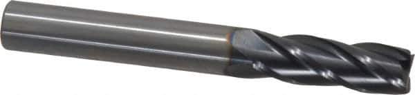 OSG - 3/8", 1-1/8" LOC, 3/8" Shank Diam, 3" OAL, 4 Flute, Solid Carbide Square End Mill - Single End, TiAlN Finish, Spiral Flute, 30° Helix, Centercutting, Right Hand Cut, Right Hand Flute, Series 464 - USA Tool & Supply