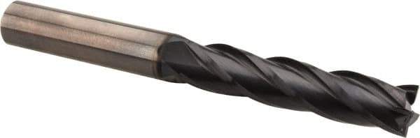 OSG - 7/16", 2" LOC, 7/16" Shank Diam, 4" OAL, 4 Flute, Solid Carbide Square End Mill - Single End, TiAlN Finish, Spiral Flute, 30° Helix, Centercutting, Right Hand Cut, Right Hand Flute, Series 464 - USA Tool & Supply
